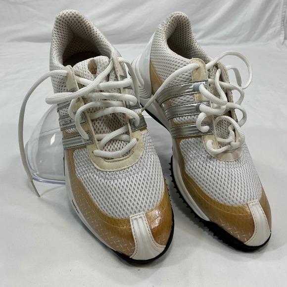 adidas Shoes - Adidas Traxion Lite Golf Shoes White Tan Silver Womens Size 8